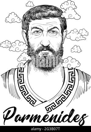 Parmenides d'Elea était un philosophe grec pré-socratique d'Elea dans Magna Graecia. Vecteur Illustration de Vecteur