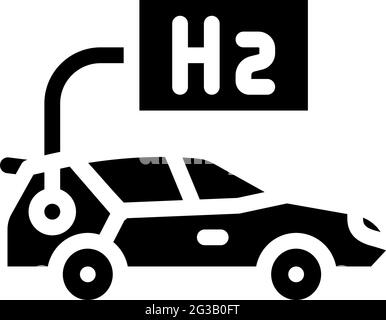 illustration vectorielle de l'icône de transport d'hydrogène de voiture Illustration de Vecteur