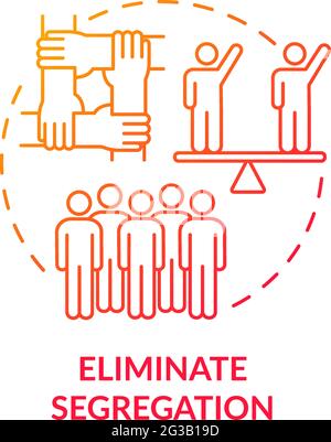 Icône de concept éliminer la ségrégation Illustration de Vecteur