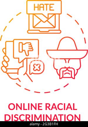 Icône de concept de discrimination raciale en ligne Illustration de Vecteur