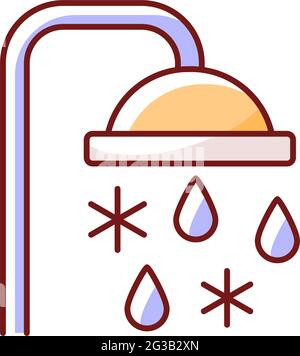Prendre un bain froid ou une douche icône de couleur RVB Illustration de Vecteur