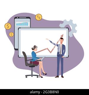 Séminaire d'affaires.image stylisée. Vecteur. Banque D'Images