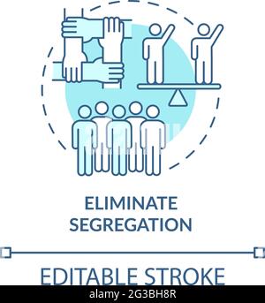 Icône de concept éliminer la ségrégation Illustration de Vecteur