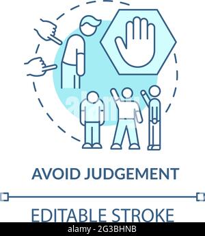Icône de concept d'évitement de jugement Illustration de Vecteur