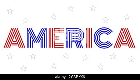 Image générée numériquement du texte america et de plusieurs étoiles sur fond blanc Banque D'Images
