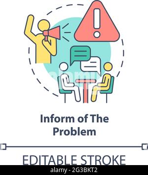 Information sur l'icône de concept de problème Illustration de Vecteur