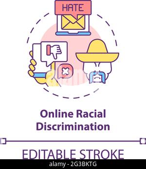 Icône de concept de discrimination raciale en ligne Illustration de Vecteur