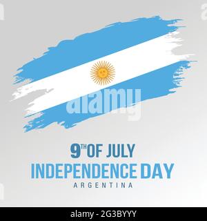 Joyeux jour de l'indépendance Argentina9 de juillet salutations. Vecteur illustration design. Illustration de Vecteur
