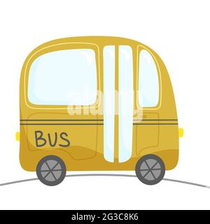 Bus compact pour transporter des personnes. Illustration vectorielle. Illustration de Vecteur