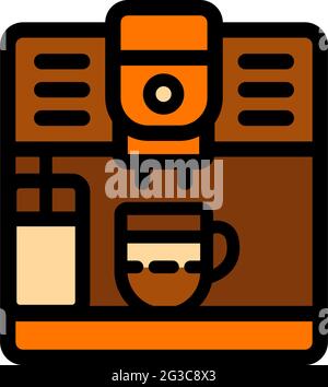 Icône plate de la machine à café isolée sur fond blanc Illustration de Vecteur
