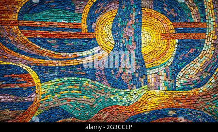 Motif mosaïque à partir d'éléments multicolores. Texture ou arrière-plan. Banque D'Images