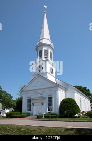 Première église paroissiale (Congregational), York, Maine, Etats-Unis, 1636 - église actuelle 1882 Banque D'Images