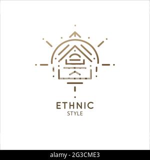 Logo vectoriel du modèle d'éléments géométriques. Squire symbole sacré. Icône de contour des formes abstraites Illustration de Vecteur