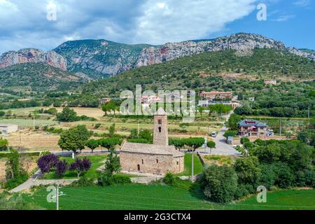 Hermitage de Sant Marc de Batlliu à Coll de Nargo, Catalogne Espagne, vue panoramique Banque D'Images