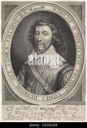 Portrait de William Fielding, 1er comte de Denbigh. Portrait de l'officier de mer anglais William Fielding, 1er comte de Denbigh. Banque D'Images