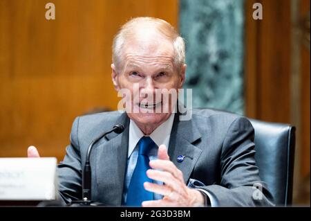 Washington, DC, États-Unis. 15 juin 2021. 15 juin 2021 - Washington, DC, États-Unis: BILL NELSON, Administrateur, Administration nationale de l'aéronautique et de l'espace (NASA), prenant la parole à l'audience du Comité des crédits du Sénat. Crédit : Michael Brochstein/ZUMA Wire/Alay Live News Banque D'Images