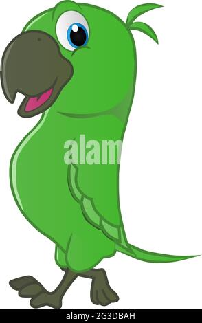 Illustration de dessin animé d'un perroquet sympathique Banque D'Images