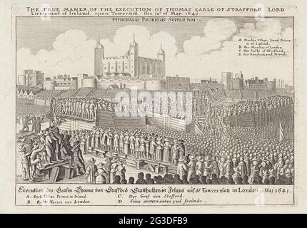 Exécution de Thomas Wentworth, 1er comte de Strafford, 1641.. Banque D'Images