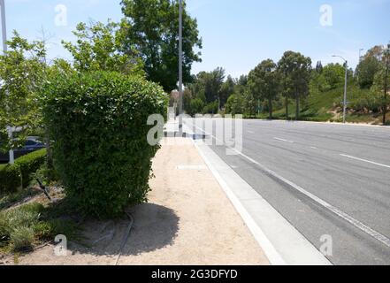 Valence, Californie, États-Unis 15 juin 2021 UNE vue générale de l'atmosphère de l'acteur Paul Walker accident de voiture fatale lieu au 28385 Constellation Road où Roger Rodas conduisait avec Paul Walker le 30 novembre 2013 et ils se sont écrasé ici à Valence, Californie, États-Unis. Photo par Barry King/Alay stock photo Banque D'Images