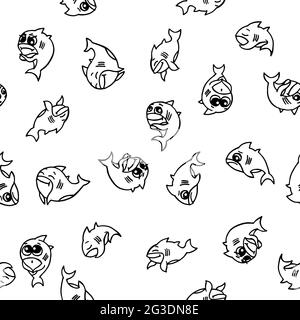 Un monde sans coutures sous l'eau. Dessin à la main. Dauphins dans la mer. Vecteur d'illustration d'arrière-plan Illustration de Vecteur