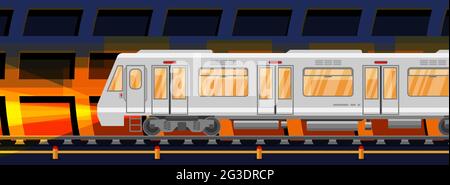 Voiture souterraine détaillée dans le tunnel. Illustration de Vecteur