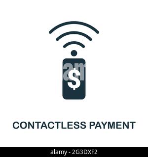 Icône paiement sans contact. Élément créatif simple. Icône paiement sans contact monochrome remplie pour les modèles, les infographies et les bannières Illustration de Vecteur