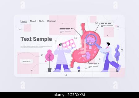 équipe de médecins examinant le système digestif consultation médicale examen humain interne des organes Illustration de Vecteur