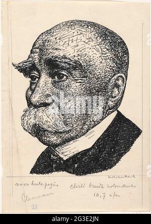 Illustration d'un livre de design pour Alexander Cohen d'Anarchie à Monarchie : portrait de George-Eugène-Benjamin Clemenceau. . Banque D'Images