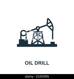 Icône du semoir à huile. Élément simple monochrome de la collection de l'industrie pétrolière. Icône Creative Oil Drill pour la conception Web, les modèles, les infographies et bien plus encore Illustration de Vecteur