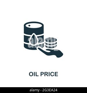 Icône du prix de l'huile. Élément simple monochrome de la collection de l'industrie pétrolière. Icône Creative Oil Price pour la conception Web, les modèles, les infographies et bien plus encore Illustration de Vecteur