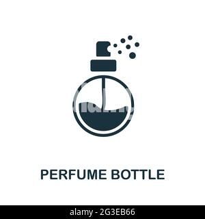 Icône de bouteille de parfum. Élément simple monochrome de la collection d'emballages. Icône de bouteille de parfum créative pour la conception Web, les modèles, les infographies et Illustration de Vecteur