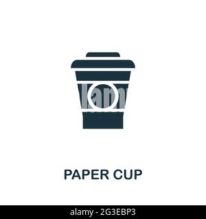 Icône de la tasse à papier. Élément simple monochrome de la collection d'emballages. Icône Creative Paper Cup pour la conception Web, les modèles, les infographies et bien plus encore Illustration de Vecteur