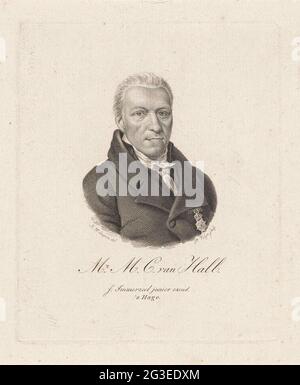 Portrait de Maurits Cornelis van Hall. Portrait de l'avocat et notaire d'Amsterdam Maurits Cornelis van Hall, avec chevalier. Banque D'Images