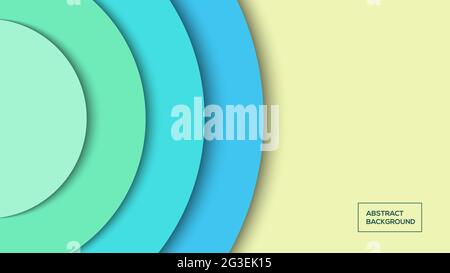 Ton bleu jaune cercle papier coupé abstrait fond vectoriel illustration meilleure pour fond, poster et fond d'écran Illustration de Vecteur