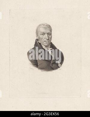 Portrait de Maurits Cornelis van Hall. Portrait de l'avocat et notaire d'Amsterdam Maurits Cornelis van Hall, avec chevalier. Banque D'Images