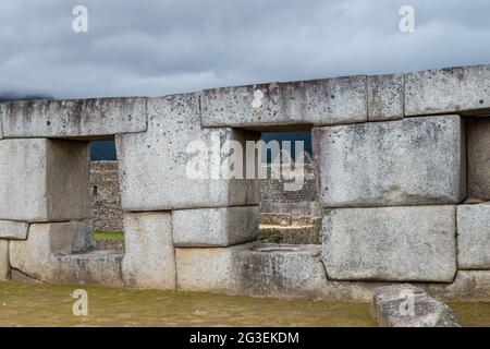 Temple des trois fenêtres, complexe archéologique de Machu Picchu, Vallée Sacrée, Pérou Banque D'Images