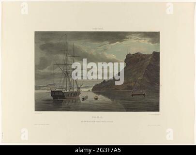 Fort Nassau et le Schottegat; Curaçao. Le fort Nassau et une partie du Schottegat. Vue sur le fort Nassau et le Schottegat au port de Willemstad à Curaçao. Une partie de la tôle « pertes de l'ouest-IF de Neerland ». Banque D'Images