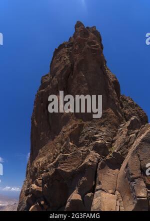 Gran Canaria, paysage de la partie centrale de l'île, Las Cumbres, c'est-à-dire les sommets, route de randonnée Tejeda - Roque Bentyga Banque D'Images