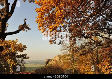 Coucher de soleil au château de Regenstein Banque D'Images