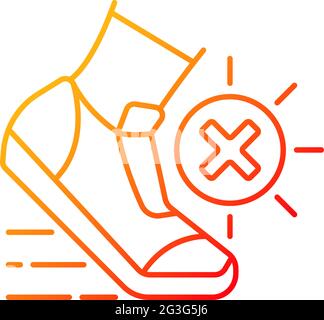 Pas de sport au soleil gradient de chaleur linéaire icône vecteur Illustration de Vecteur