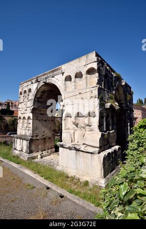 Italie, Rome, Foro Boario, Forum Boarium, arc de Janus Banque D'Images