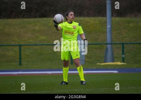 Cardiff, pays de Galles 14 mars 2021. Match de la Ligue de football Orchard Welsh Premier Womens entre Cardiff City et Abergavenny. Banque D'Images