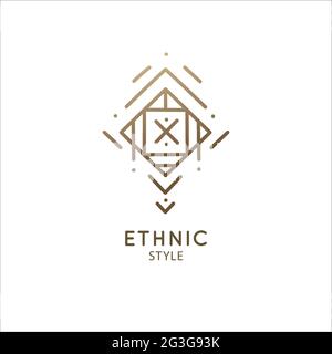 Logo vectoriel du modèle d'éléments géométriques. Squire symbole sacré. Icône de contour des formes abstraites Illustration de Vecteur