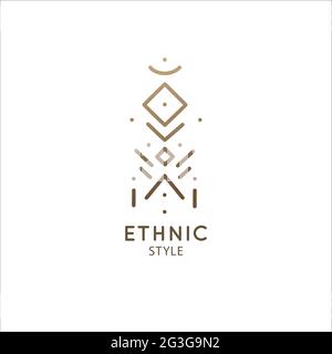 Logo vectoriel du modèle d'éléments géométriques. Squire symbole sacré. Icône de contour des formes abstraites Illustration de Vecteur