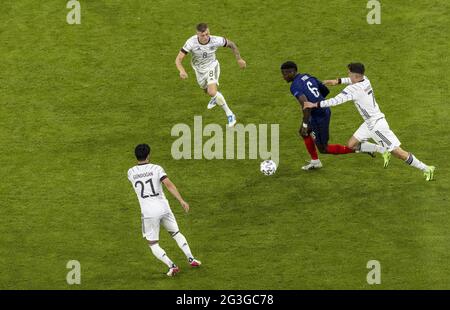 Paul Pogba (FRA), Ilkay Gündogan (Deutschland), Toni Kroos (Deutschland), Kai Havertz (Deutschland) Frankreich - Deutschland München, 15.06.2021, Fus Banque D'Images