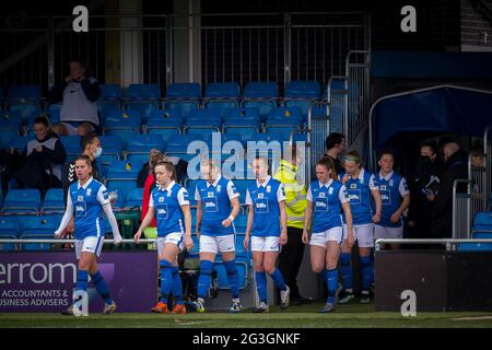 Solihull, Angleterre 28 mars 2021. Barclays FA Women's Super League match entre Birmingham City Women et Bristol City Women. Banque D'Images