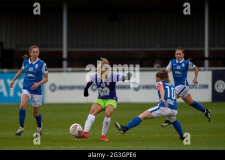 Solihull, Angleterre 28 mars 2021. Barclays FA Women's Super League match entre Birmingham City Women et Bristol City Women. Banque D'Images