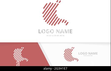 Modèle de conception de logo d'estomac. Modèle de conception de logotype d'organe interne humain. Illustration de Vecteur