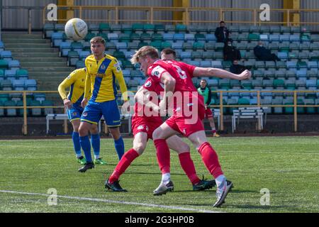 Barry, pays de Galles 01 mai 2021. Match de la première conférence de championnat de JD Cymru entre Barry Town United et Bala Town, joué à Jenner Park. Banque D'Images