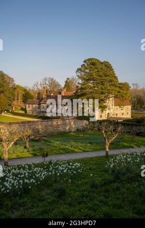 Ightham Mote au coucher du soleil Ightham Kent de Mote Road Ivy Hatch Banque D'Images